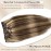 Licoville Clip in Hair Extensions Real Hair Blonde Highlight Human Hair Clip ins 15 Inch 70grams 7pcs Full Thick Medium Brown with Caramel Blonde Highlighted Clip in Extensions for Women