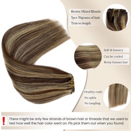 Licoville Clip in Hair Extensions Real Hair Blonde Highlight Human Hair Clip ins 15 Inch 70grams 7pcs Full Thick Medium Brown with Caramel Blonde Highlighted Clip in Extensions for Women Licoville Clip in Hair Extensions Real Hair Blonde Highlight Human Hair Clip ins 15 Inch 70grams 7pcs Full Thick Medium Brown with Caramel Blonde Highlighted Clip in Extensions for Women