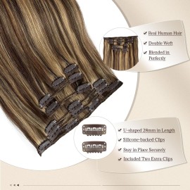 Licoville Clip in Hair Extensions Real Hair Blonde Highlight Human Hair Clip ins 15 Inch 70grams 7pcs Full Thick Medium Brown with Caramel Blonde Highlighted Clip in Extensions for Women Licoville Clip in Hair Extensions Real Hair Blonde Highlight Human Hair Clip ins 15 Inch 70grams 7pcs Full Thick Medium Brown with Caramel Blonde Highlighted Clip in Extensions for Women