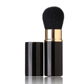 Retractable Makeup Brush - Goat Hairs - Portable Face Loose Powder Foundation, Mini Blush Brush Beauty Cosmetic Tool