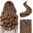 S-noilite Hair Extensions Clip in Human Hair 14 Inch Balayage Clip in Hair Extensions Medium Brown to Dark Blonde Real Human Hair 8PCS 120G Clip in Extensions Double Weft 4P27