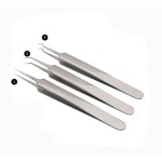 1Set(3PCS) Silver Professional Remove Blackheads Tweezers Set - Stainless Steel Straight/Slanted & Pointed Splinter/Bend Curved Blemish Extractor Tool for Acne Zit Cystic Blemish Whitehead Popping