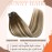 Sunny Hair Micro Bead Hair Extensions Real Human Hair Balayage Brown Microlink Soft Micro Ring Hair Extensions Human Hair Medium Brown with Blonde Beaded Durable 50G 16inch