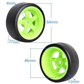 HobbyPark Hard Plastic 12mm Hex RC Drift Wheels and Tires for 1/10 Scale Tamiya HPI Traxxas Kyosho Redcat HSP Drifting, Set of 4