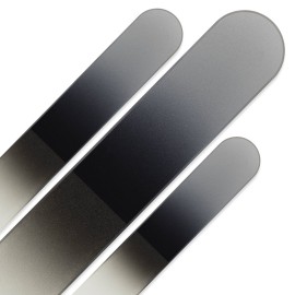 Mont Bleu Gift Set for Men of 3 Glass Nail Files in Pouch - Genuine Czech Tempered Glass - Handmade Gifts for Men - Premium Glass Nail File Manicure & Pedicure Tools