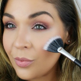 Fan Highlighter Makeup Brush - Beauty Junkees Duo Fiber Face Make Up Brushes, Cheekbone Define Highlighting with Powder, Cream, Mineral, Liquid Cosmetics, Soft, Synthetic, Vegan, Cruelty Free Fan Highlighter Makeup Brush - Beauty Junkees Duo Fiber Face Make Up Brushes, Cheekbone Define Highlighting with Powder, Cream, Mineral, Liquid Cosmetics, Soft, Synthetic, Vegan, Cruelty Free