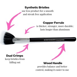Fan Highlighter Makeup Brush - Beauty Junkees Duo Fiber Face Make Up Brushes, Cheekbone Define Highlighting with Powder, Cream, Mineral, Liquid Cosmetics, Soft, Synthetic, Vegan, Cruelty Free Fan Highlighter Makeup Brush - Beauty Junkees Duo Fiber Face Make Up Brushes, Cheekbone Define Highlighting with Powder, Cream, Mineral, Liquid Cosmetics, Soft, Synthetic, Vegan, Cruelty Free