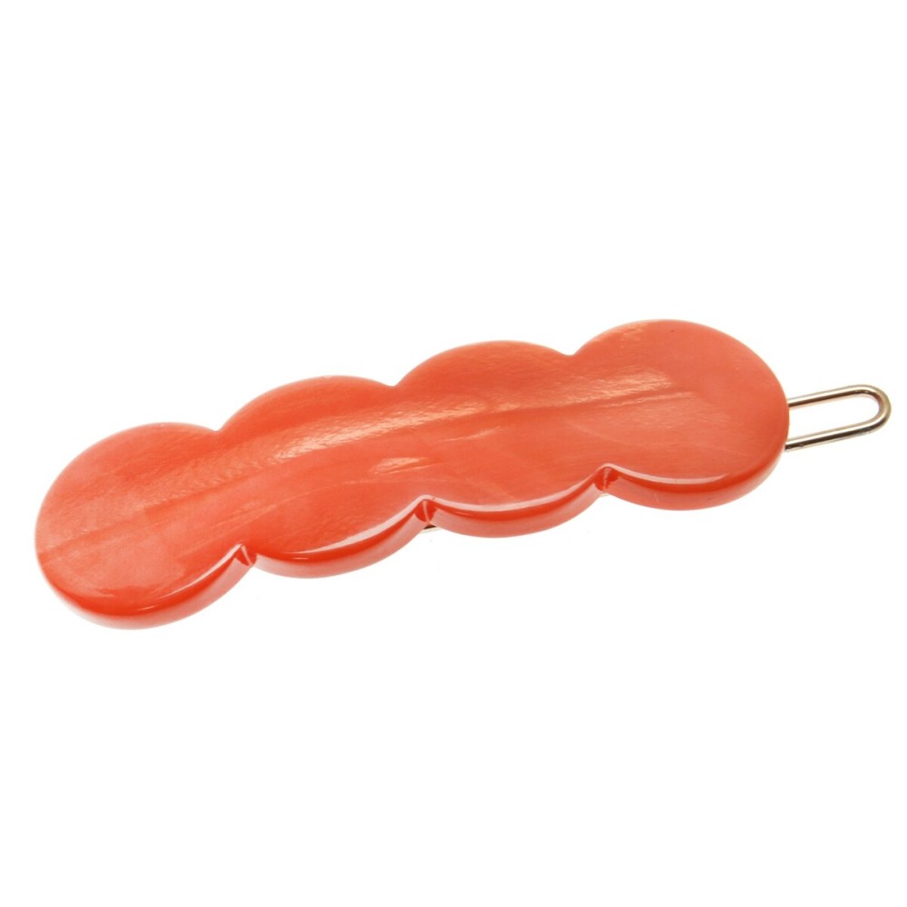 France Luxe Scalloped Tige Boule Barrette - Nacro Coral