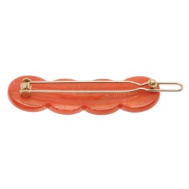 France Luxe Scalloped Tige Boule Barrette - Nacro Coral