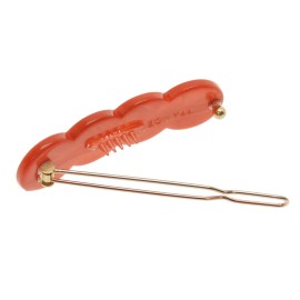 France Luxe Scalloped Tige Boule Barrette - Nacro Coral