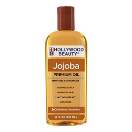 Hollywood Beauty Jojoba Hair Oil, 8oz Bottle, Light Non Greasy, Hydrates & Conditions Hair, Soothes scalp, Anti-Frizz fighter, Can be Used as a Hot Oil Treatment Hollywood Beauty Jojoba Hair Oil, 8oz Bottle, Light Non Greasy, Hydrates & Conditions Hair, Soothes scalp, Anti-Frizz fighter, Can be Used as a Hot Oil Treatment