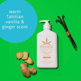 HEMPZ Body Lotion - Vanilla & Ginger Daily Moisturizing Cream, Shea Butter Hand and Body Moisturizer - Hemp Lotion - Skin Care Products, Hemp Seed Oil - 17 oz.