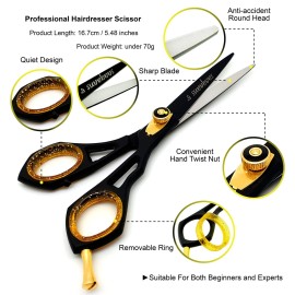 Saaqaans Professional Barber Shears Kit Tools - Hair Cutting Scissors Set for Hairdresser/Hair Salon + Thinning/Texture Hairdressing Haircut Shear for Beautician + Straight Razor + 10 Blades with Case Saaqaans Professional Barber Shears Kit Tools - Hair Cutting Scissors Set for Hairdresser/Hair Salon + Thinning/Texture Hairdressing Haircut Shear for Beautician + Straight Razor + 10 Blades with Case