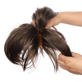 Onedor 12 inch Premium Synthetic Adjustable & Customizable Updo Style Ponytail Hair Extension with Clip on Claw Attachment (AB461)