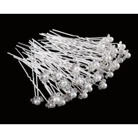 yueton 40pcs Wedding Bridal Pearl Flower Crystal Hair Pins Clips Women Headwear Hair Accessories