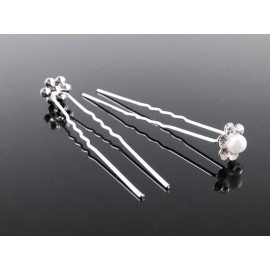 yueton 40pcs Wedding Bridal Pearl Flower Crystal Hair Pins Clips Women Headwear Hair Accessories