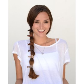 Cyndibands Brunette Ribbon Hair Ties, Gentle Elastic Ponytail Holders, 25 Count