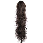 KUKI 31 Ponytail Hair Extension Jaw Long Curly Clip Synthetic Hair Extension Hair Piece Naturel, 1B33