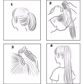 KUKI 31 Ponytail Hair Extension Jaw Long Curly Clip Synthetic Hair Extension Hair Piece Naturel, 1B33 KUKI 31 Ponytail Hair Extension Jaw Long Curly Clip Synthetic Hair Extension Hair Piece Naturel, 1B33