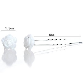 AKOAK 20 Pcs Bridal Wedding Hair Pins, White Rose Flower Hair Pins AKOAK 20 Pcs Bridal Wedding Hair Pins, White Rose Flower Hair Pins
