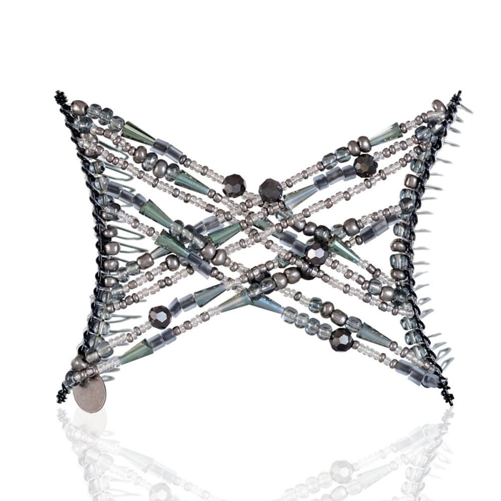 Hair Clip for Fine, Thin, Sleek & Straight Hair - Easy Comfy Styles that Hold Snug, Add Volume with No Pressure - Comfy Double Comb with Elastic for UpDo, Ponytail, Twists & Buns (Storm Gray Medium)