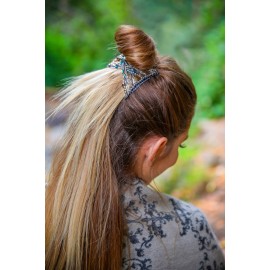 Hair Clip for Fine, Thin, Sleek & Straight Hair - Easy Comfy Styles that Hold Snug, Add Volume with No Pressure - Comfy Double Comb with Elastic for UpDo, Ponytail, Twists & Buns (Storm Gray Medium)