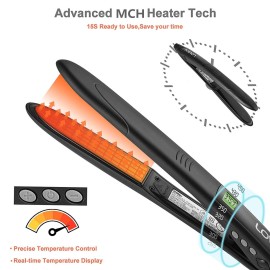 LOVANI Titanium Flat Iron, 450F High Heat Hair Straightener with Digital LCD, Dual Voltage, Auto Shut Off, Heat Resistant Bag, Glove and 2 Hair Clips (7 Piece Set), Black LOVANI Titanium Flat Iron, 450F High Heat Hair Straightener with Digital LCD, Dual Voltage, Auto Shut Off, Heat Resistant Bag, Glove and 2 Hair Clips (7 Piece Set), Black