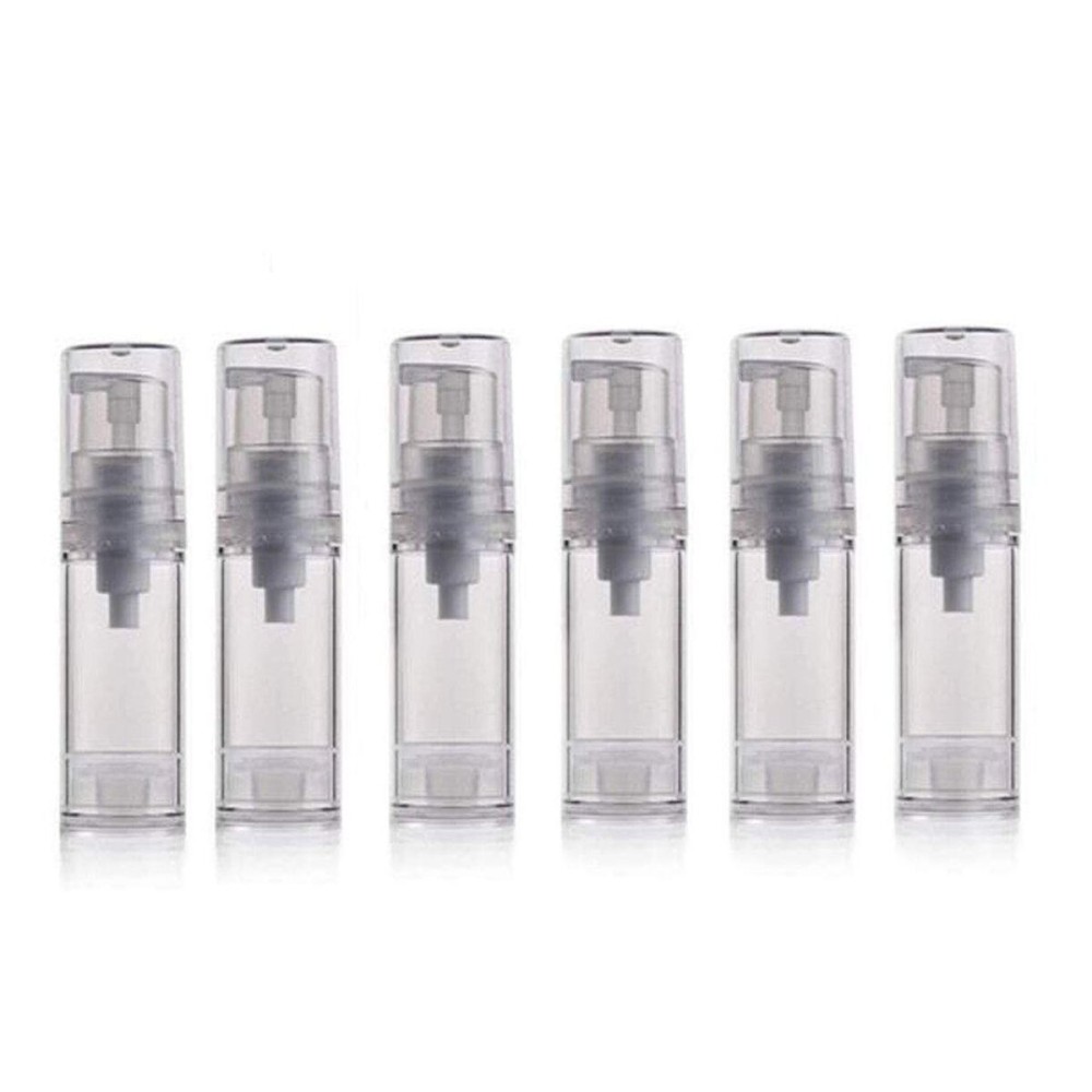 erioctry 5ML Airless Pump Bottle-Empty Refillable Clear Airless Vacuum Pump Cream Lotion Bottle Travel Bottles Toiletries Liquid Container for Cosmetic Make-up Pack of 6 (5ml)