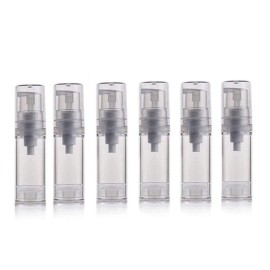 erioctry 5ML Airless Pump Bottle-Empty Refillable Clear Airless Vacuum Pump Cream Lotion Bottle Travel Bottles Toiletries Liquid Container for Cosmetic Make-up Pack of 6 (5ml)