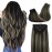 GOO GOO Clip in Hair Extensions Real Human Hair, Remy Human Hair Extensions Clip ins for Women, Natural Human Hair, 24inch 120g 7Pcs, 1B/16/1B Balayage Natural Black to Light Blonde