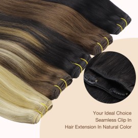 GOO GOO Clip in Hair Extensions Real Human Hair, Remy Human Hair Extensions Clip ins for Women, Natural Human Hair, 24inch 120g 7Pcs, 1B/16/1B Balayage Natural Black to Light Blonde GOO GOO Clip in Hair Extensions Real Human Hair, Remy Human Hair Extensions Clip ins for Women, Natural Human Hair, 24inch 120g 7Pcs, 1B/16/1B Balayage Natural Black to Light Blonde