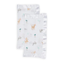 Lulujo Baby Cotton Muslin Security Blankets, Pack of 2, 16 x 16-Inches, Little Fawn