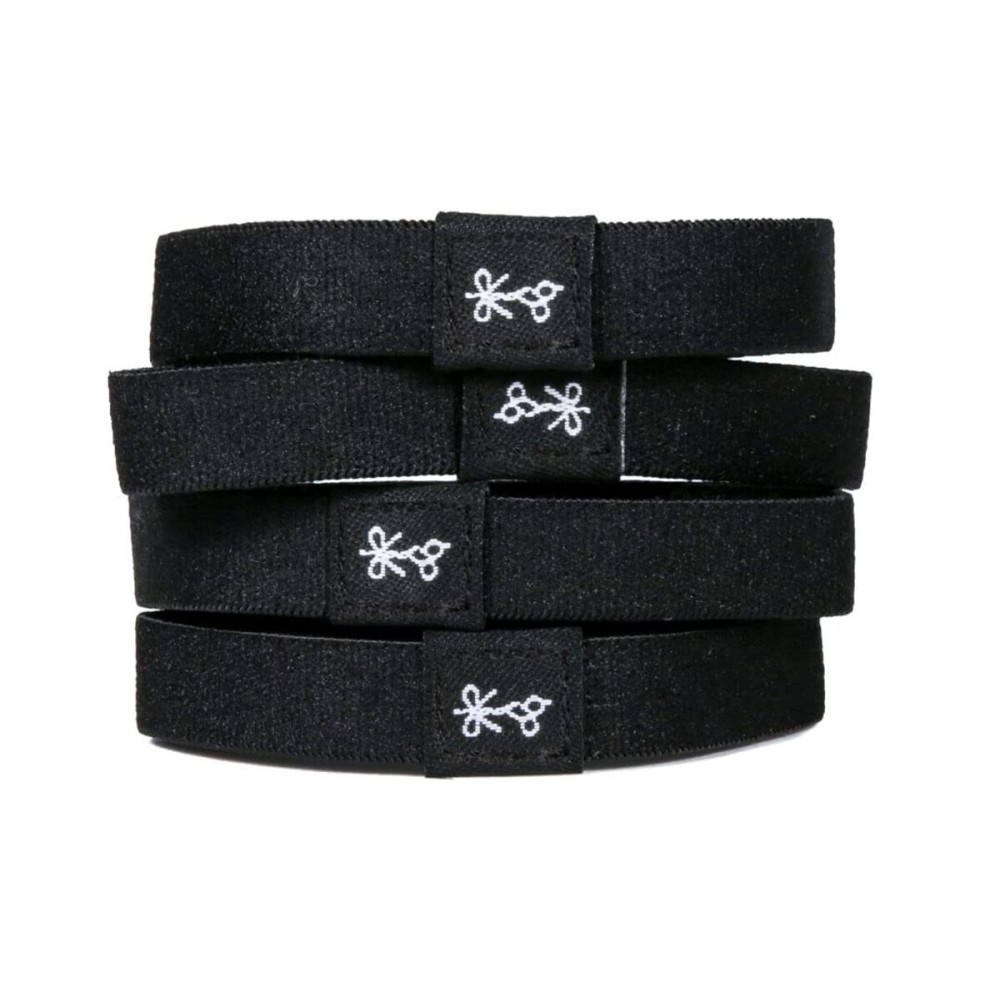Hair Ties For Men | World-Famous Hair Ties For Guys | No-Break, No-Rip, No-Crease Bracelet Hair Bands | 4 Pcs Soft Elastic | 100 lb Strength (The Black Ties)