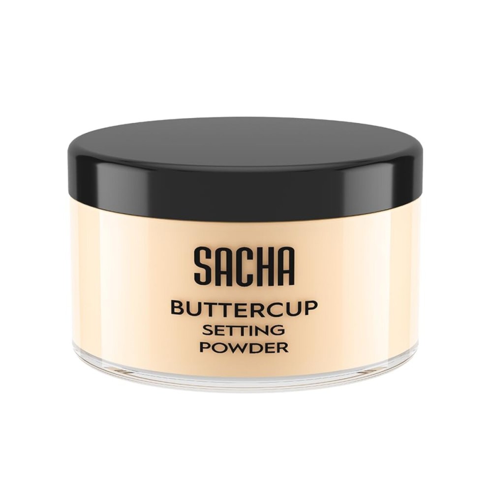 Sacha BUTTERCUP Light Setting Powder. No Ashy Flashback. Blurs Fine Lines and Pores. Loose, Translucent Face Powder to Set Makeup Foundation or Concealer. For Light to Medium Skin Tones, 1.75 oz. Sacha BUTTERCUP Light Setting Powder. No Ashy Flashback. Blurs Fine Lines and Pores. Loose, Translucent Face Powder to Set Makeup Foundation or Concealer. For Light to Medium Skin Tones, 1.75 oz.