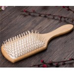 JYHY Keratin Oil Infused Wooden Hair Brush - Massage Paddle Brush for Beauty SPA, Big Size Detangler to Improve Hair Growth, White Wood Pins