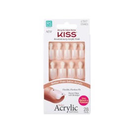 KISS Salon Acrylic Natural 28 Nails Real Short Length KSAN01 (2 PACK)