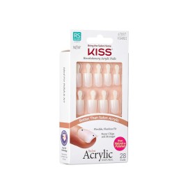 KISS Salon Acrylic Natural 28 Nails Real Short Length KSAN01 (2 PACK)