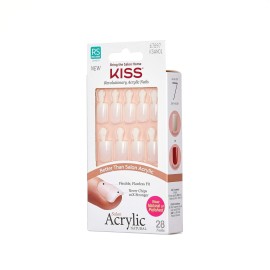 KISS Salon Acrylic Natural 28 Nails Real Short Length KSAN01 (2 PACK)