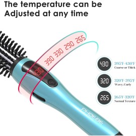 PHOEBE Curling Iron, Dual Voltage Travel 1 Inch Ceramic Tourmaline Ionic Hair Curler Hot Brush, Professional Anti-Scald Instant Heat Up Curling Wands, Heated Styler for Long Hair