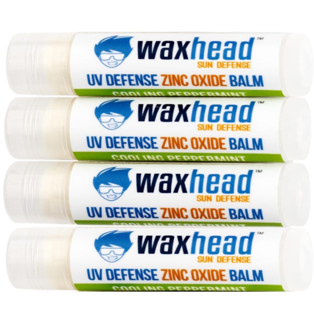 Waxhead Lip Sunscreen with Zinc Oxide Lip Balm SPF 20 Zinc Oxide Sunscreen Chapstick Sunblock for Lips, Reef Safe Waterproof Non-Nano Biodegradable Protection with Lanolin, Shea Butter (Mint 4 Pack)