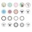 Kare & Kind Lip Balm Container Jars - for Cosmetics - 48-Pack - 6 Colors - DIY - Transparent - 5 Gram (5 ml/0.17 Oz) - Including 48 Writeable & 48 Printed Lip Balm Stickers - Screw Cap Lids - Empty