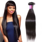 UNice Hair Icenu Series 8A Brazilian Straight Virgin Hair 1 Bundle Unprocessed Human Hair Extensions Weave Natural Color (24, 1B color)