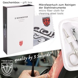 3 Swords Germany - brand quality 5 piece manicure pedicure grooming kit set with synthetic leather case ostrich white - Made in Germany 3 Swords Germany - brand quality 5 piece manicure pedicure grooming kit set with synthetic leather case ostrich white - Made in Germany