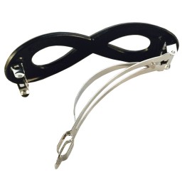 Parcelona French Infinity Black Cellulose Acetate Medium Hair Clip Barrette For Women and Girls, Made in France