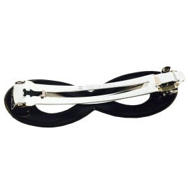 Parcelona French Infinity Black Cellulose Acetate Medium Hair Clip Barrette For Women and Girls, Made in France