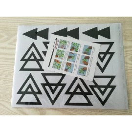 Modern Arrow Wall Sticker Set - 44 Removable Triangle Pattern Vinyl Decals for Baby Room, Kids Space, Living Room, Closet or Door - DIY Home Accent Art Decor YYU-15 (Black)