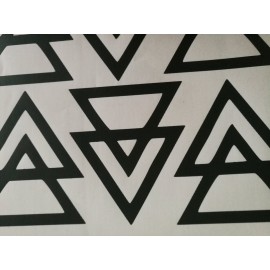 Modern Arrow Wall Sticker Set - 44 Removable Triangle Pattern Vinyl Decals for Baby Room, Kids Space, Living Room, Closet or Door - DIY Home Accent Art Decor YYU-15 (Black)