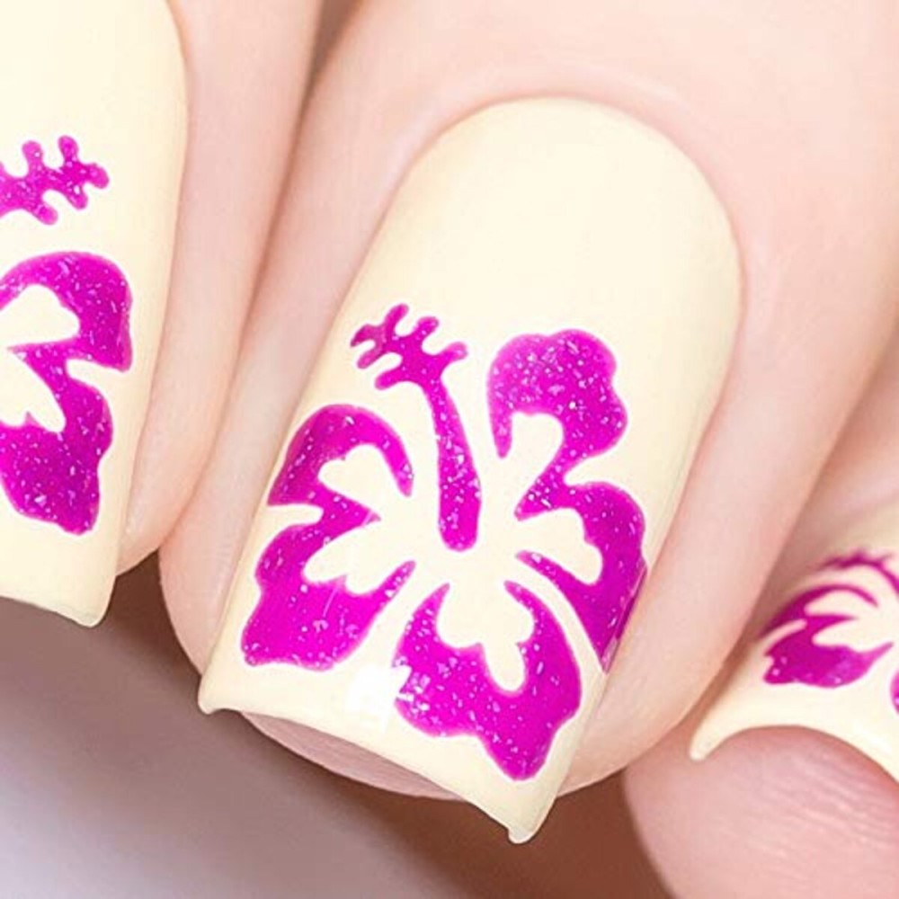 Whats Up Nails - Hibiscus Nail Vinyl Stencils for Nail Art Design (1 Sheet, 20 Stencils) Whats Up Nails - Hibiscus Nail Vinyl Stencils for Nail Art Design (1 Sheet, 20 Stencils)