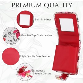 kilofly Genuine Leather Double Lipstick Case Cosmetic Makeup Holder + Gift Box