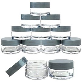 Beauticom 20 gram/20ml Empty Clear Small Round Travel Container Jar Pots with Lids for Make Up Powder, Eyeshadow Pigments, Lotion, Creams, Lip Balm, Lip Gloss, Samples (12 Pieces, Gray) Beauticom 20 gram/20ml Empty Clear Small Round Travel Container Jar Pots with Lids for Make Up Powder, Eyeshadow Pigments, Lotion, Creams, Lip Balm, Lip Gloss, Samples (12 Pieces, Gray)